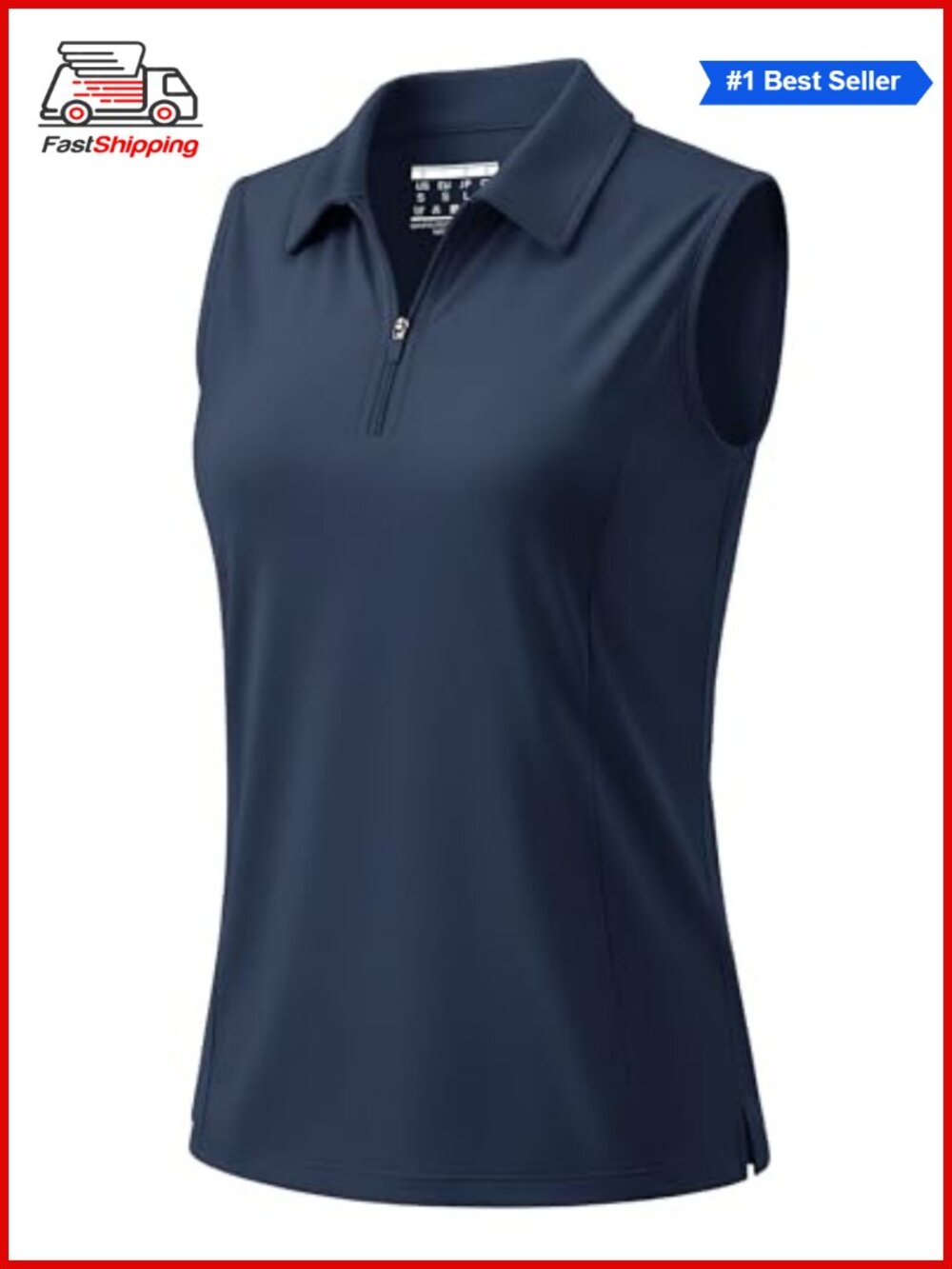 ✨ Womens Sleeveless Golf Polo Quarter Zip Tennis Tank Top 4-Way Stretch UPF 50+